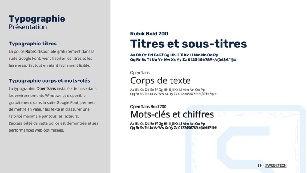 Typographies - Charte graphique - Swebetech